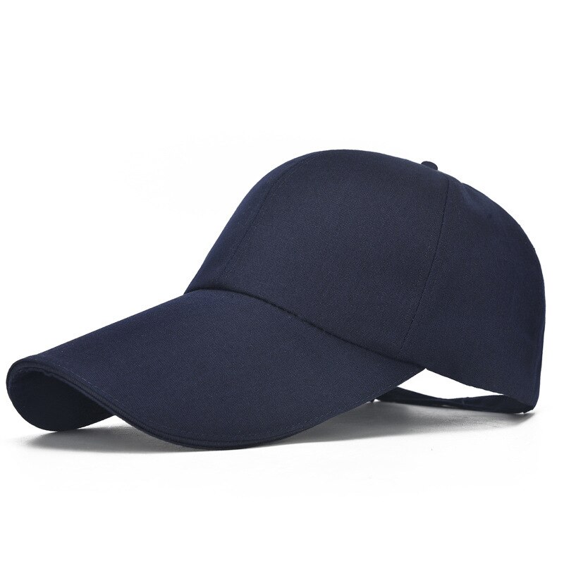 Casquette de Baseball Extra longue, ajustable, en toile, pour l&#39;été, Protection UV, voyage, plage: Navy Blue
