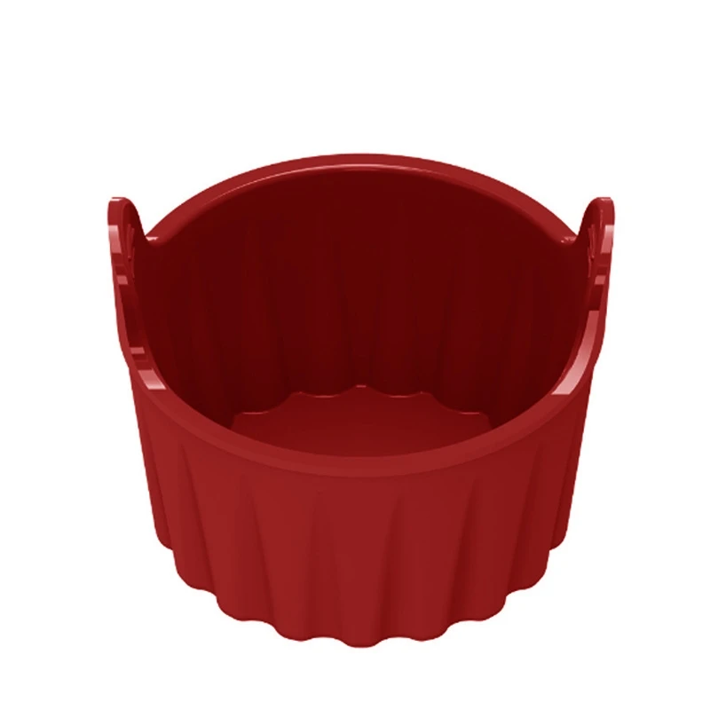 Air Fryer Egg Moulds Silicone Egg Poacher Stovetop Egg Cooking For Microwave Air Fryer Baking Accessories Egg spinner Egg cups: Red