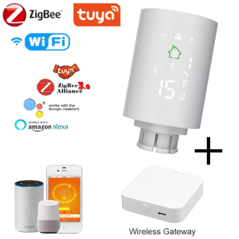 TUYA TRV Thermostat Valve Thermostatic Radiator Valve Controller Heater Temperature Voice Control With Google Smart Home Zigbee