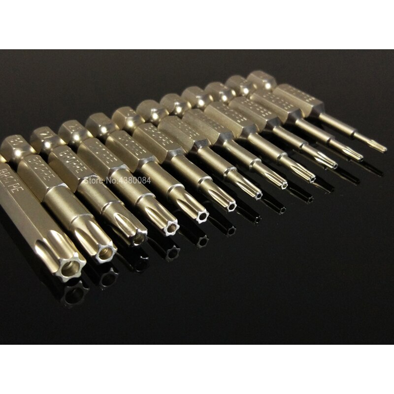 12 Stuks Set 50 Mm Magnetische Torx Schroevendraaier Bits 1/4 "(6.35 Mm) hex Shank Elektronische Reparatie Kit S2 Gelegeerd Staal Power Handgereedschap