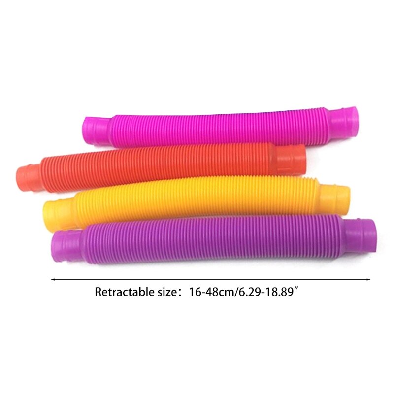 4~8 Colorful Plastic Pop Tube Coil Children'S Magical ToysCircle Funny Toys Early Development Educational Folding Toy: 4 pcs random color