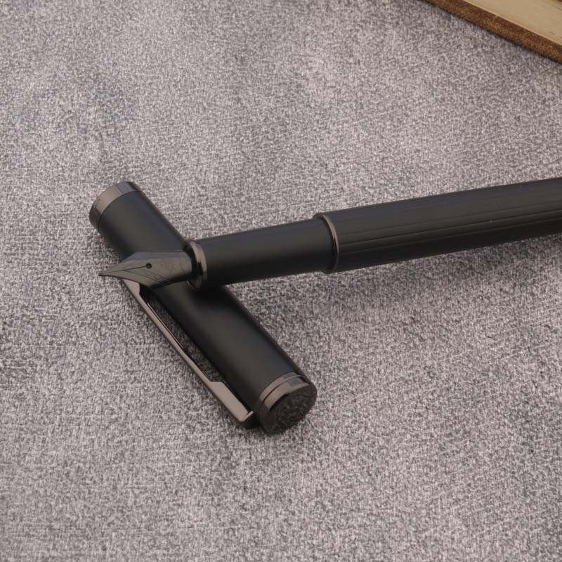 JinHao 88 Fountain Pen Frosted Black Nib EF F Business Office School Supplies Writing Ink Pens