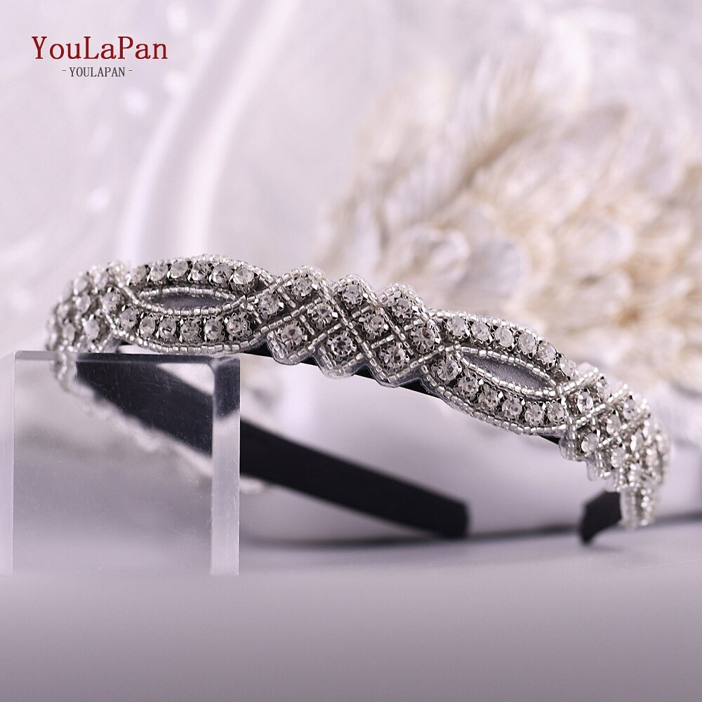 Youlapan  s332- fg luxe glinsterende strass hoofdband bruids haarband dames haaraccessoires bruiloft haarsieraden