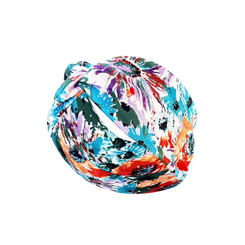 Fasce per la testa fascia per capelli con elasticità incrociata Bandana Stampa Avvolgente per la testa fascia sportiva di bellezza: nero