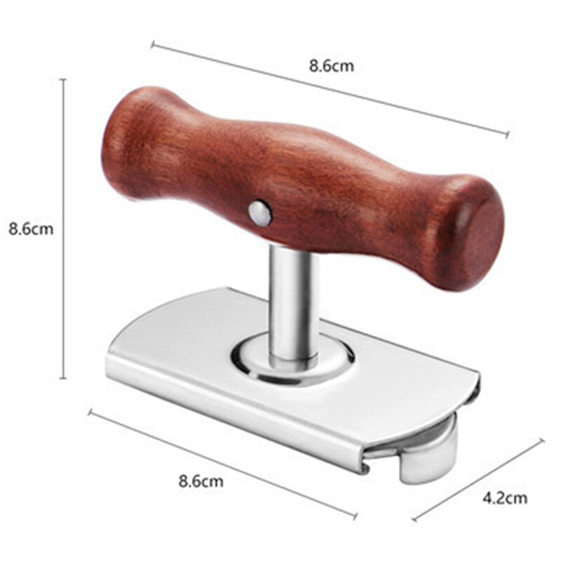 Ouvre-boîte manuel en acier inoxydable, outil d'ouverture de couvercle rotatif réglable de 1 à 4 pouces gadget de cuisine: Wood color