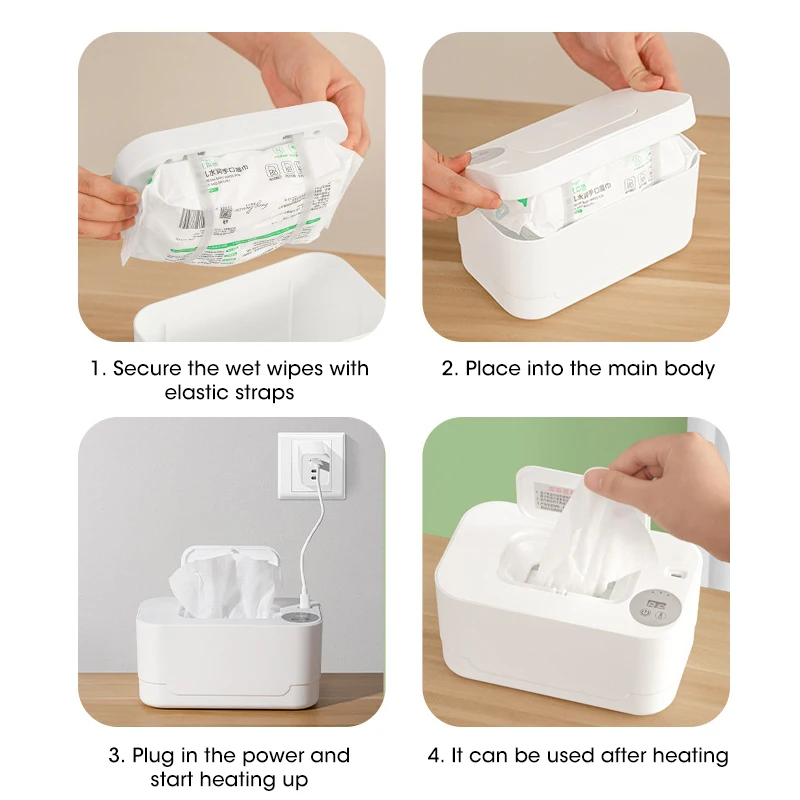 Calentador de toallitas húmedas para bebé, calentador con pantalla LED, dispensador de toallas húmedas, portátil, USB, calentador de toallitas para bebé, caja calefactora para servilletas, hogar/coche