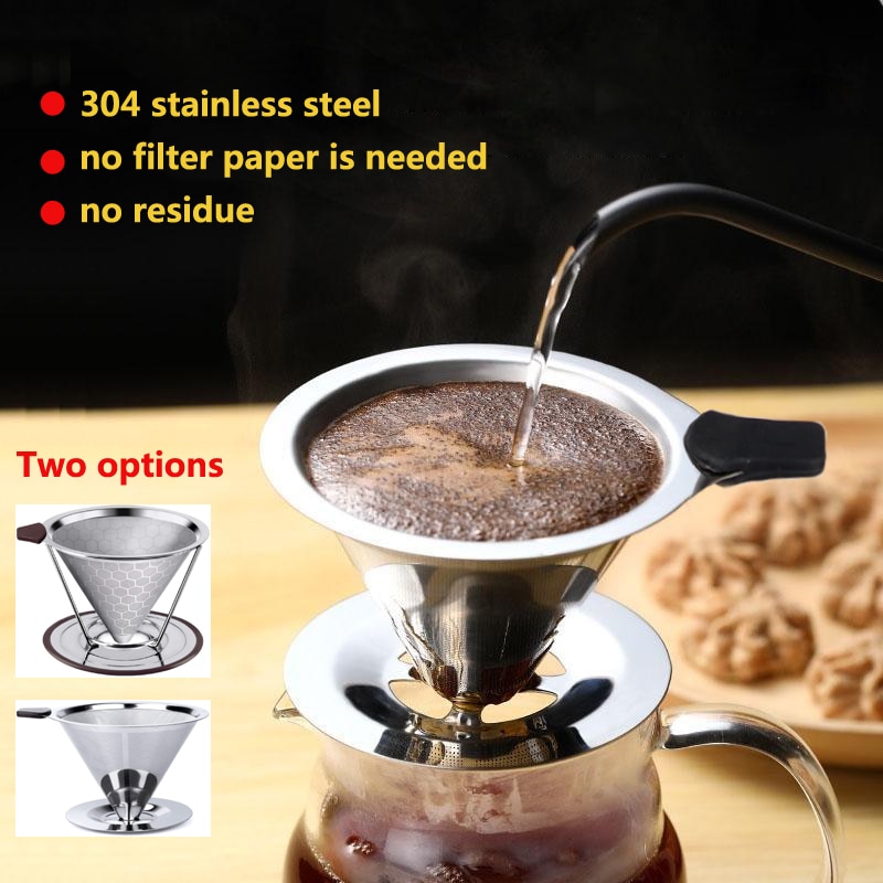 Pour Over Coffee Dripper Stainless Steel Coffee Filter Removable Dripper With Stand Reusable Cone Dripper Coffee Dolce Gusto