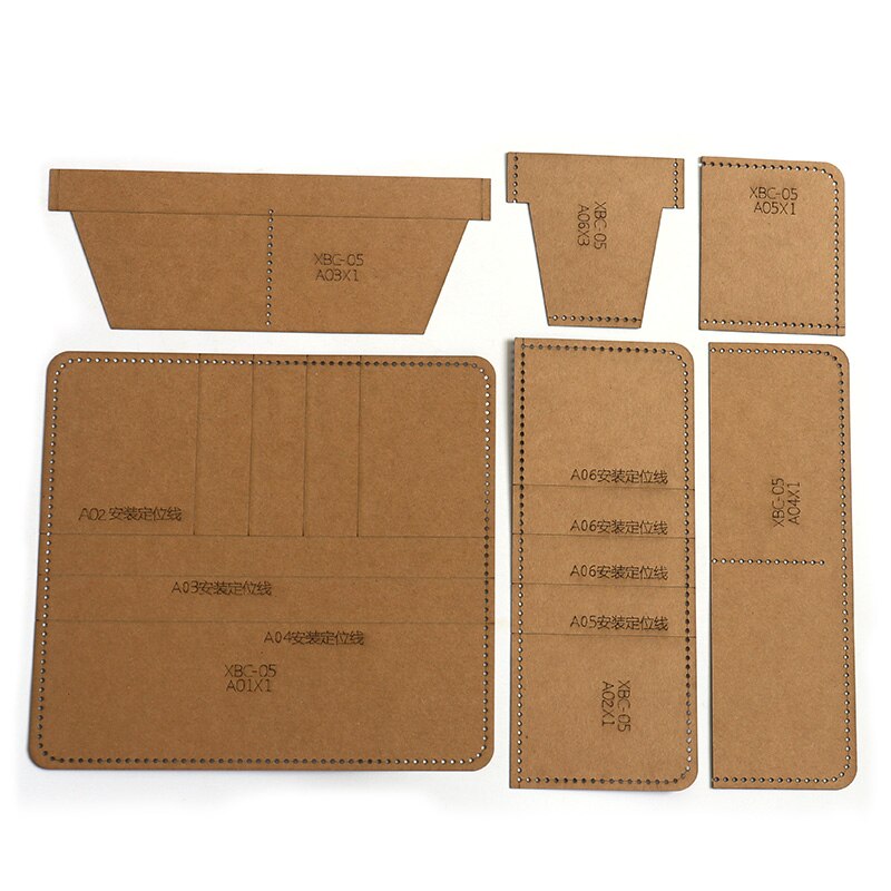 1Set DIY Kraft Paper Template Cute Long Wallet Clutch Leather Craft Pattern DIY Stencil Sewing Pattern 9cm*10cm