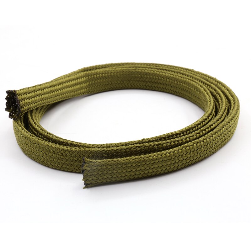 5M soft cotton Nylon Sleeve Wire Cable Braided Sleeving Protecting Expandable Cable Sleeve High Density Cable Sleeves army green