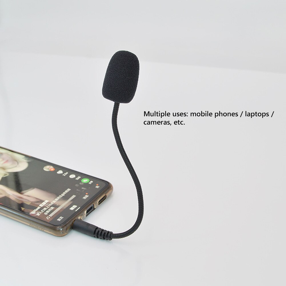 Mobile Phone External Microphone 3.5mm Plug Mobile Game Intercom Live Singing Radio Mini Microphone For Mobile Phone PC Laptop