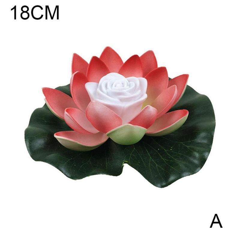 Flower Lamp LED Floating Flower Lamps Decor On Water Swimming Pool Garden Light Garden Tank Pond Decorations: red 18cm