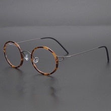 2022 Denemarken Titanium Brilmontuur Mannen Vrouwen Schroefloos Brillen Ultralight Retro Ronde Optische Brillen Handgemaakte