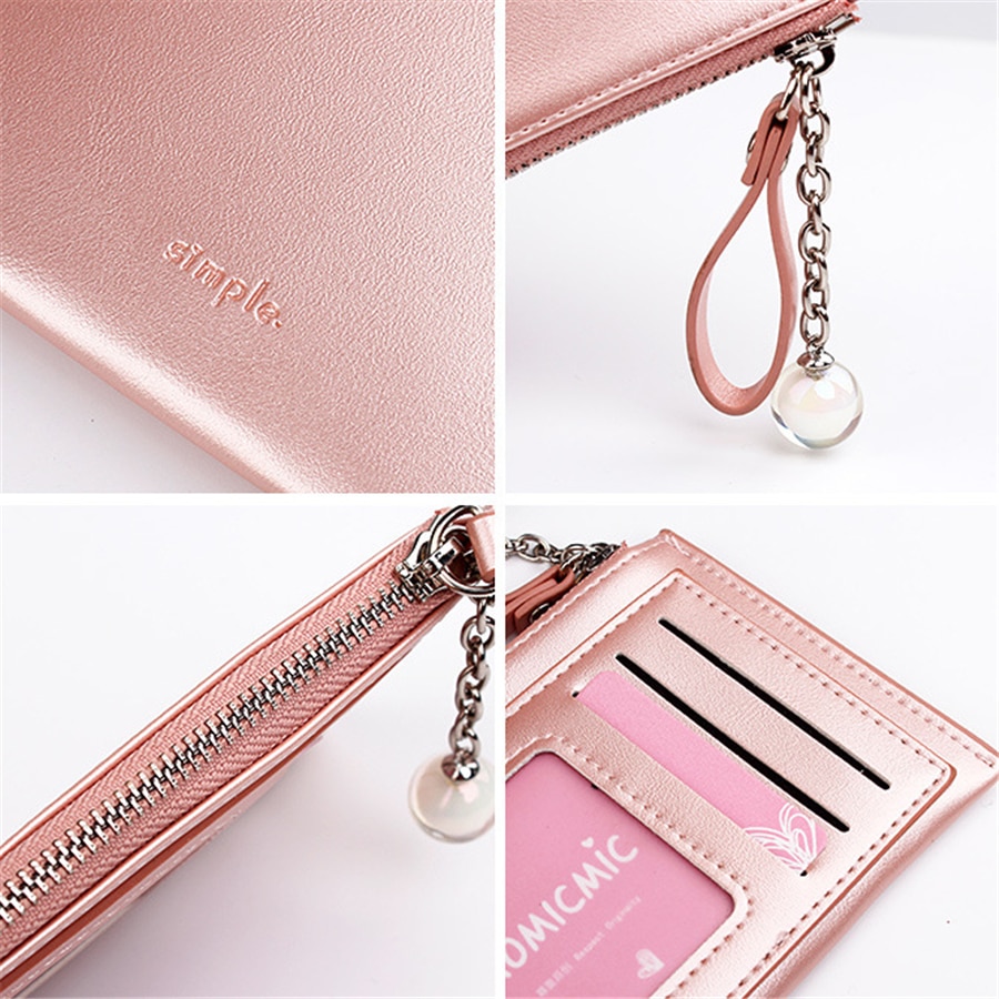 Mini Women's Wallet Female Slim Cute Leather Thin Ladies Coin Purse for Cards Small Wallet Women with Zipper portomonee vrouwen