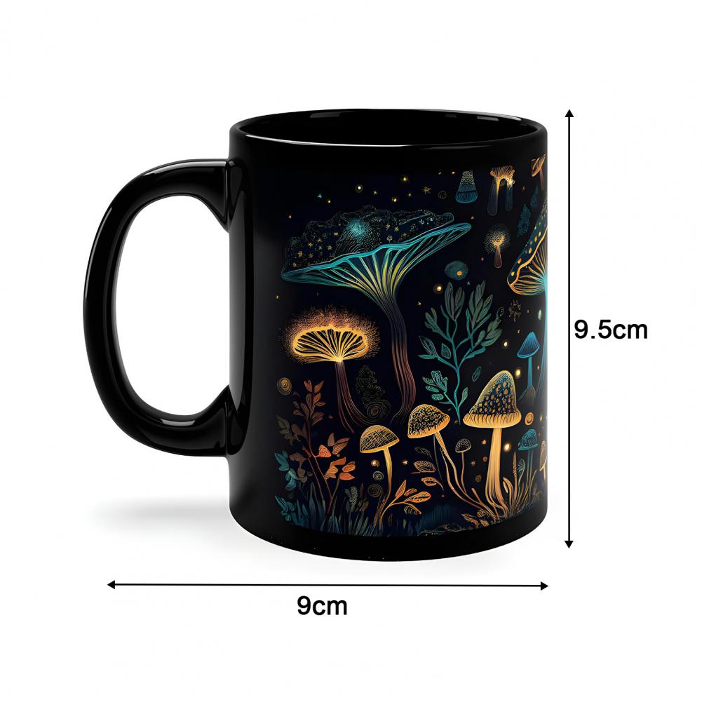 350ML Bioluminescent Fungi Magic Mushroom Mug Novelty Black Tea Milk Water Cup Mushroom Coffee Mug With Handle Birthday