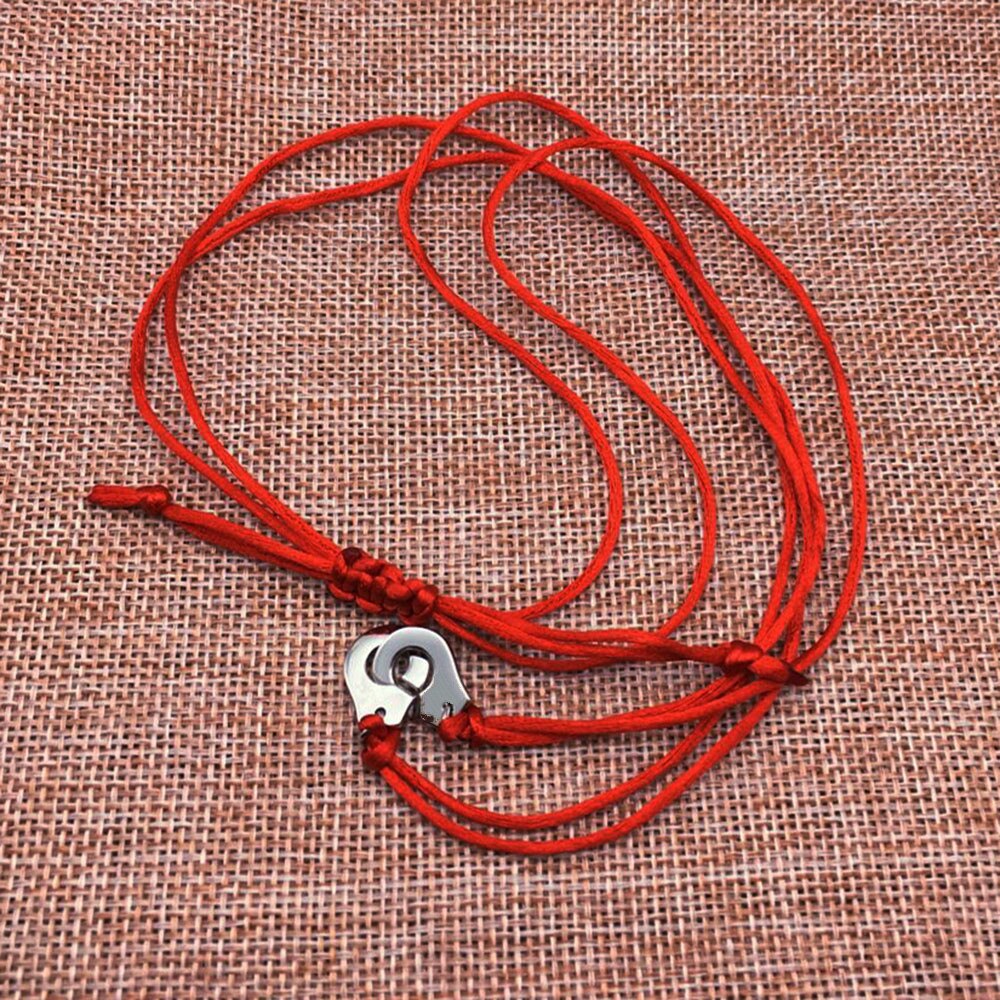 Jewelry 925 Silver Handcuff Les Menottes Pendant Necklace With Adjustable Rope For Men Women France Bijoux Collier