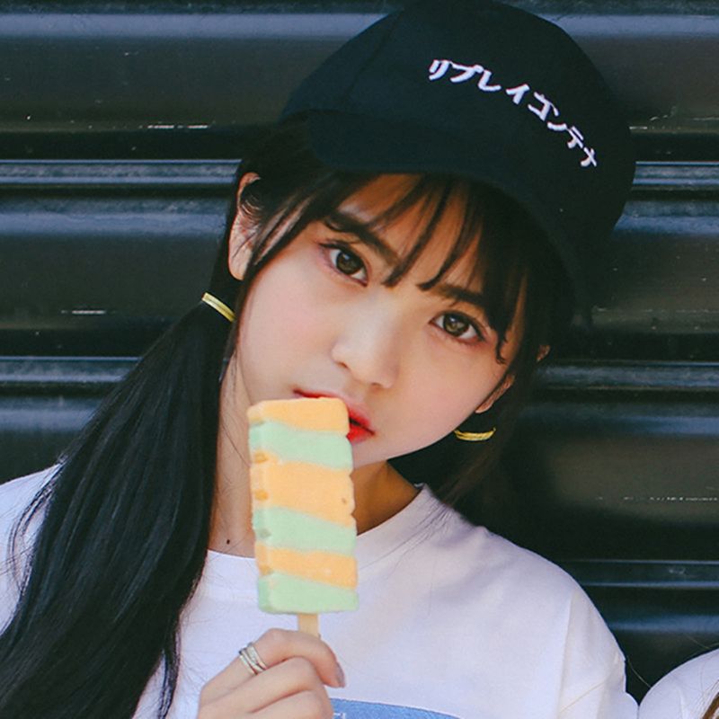 Japansk mössa broderi bomull vandringsmössa pojke flickor unisex snapback hip hop platt hatt löparkepsar