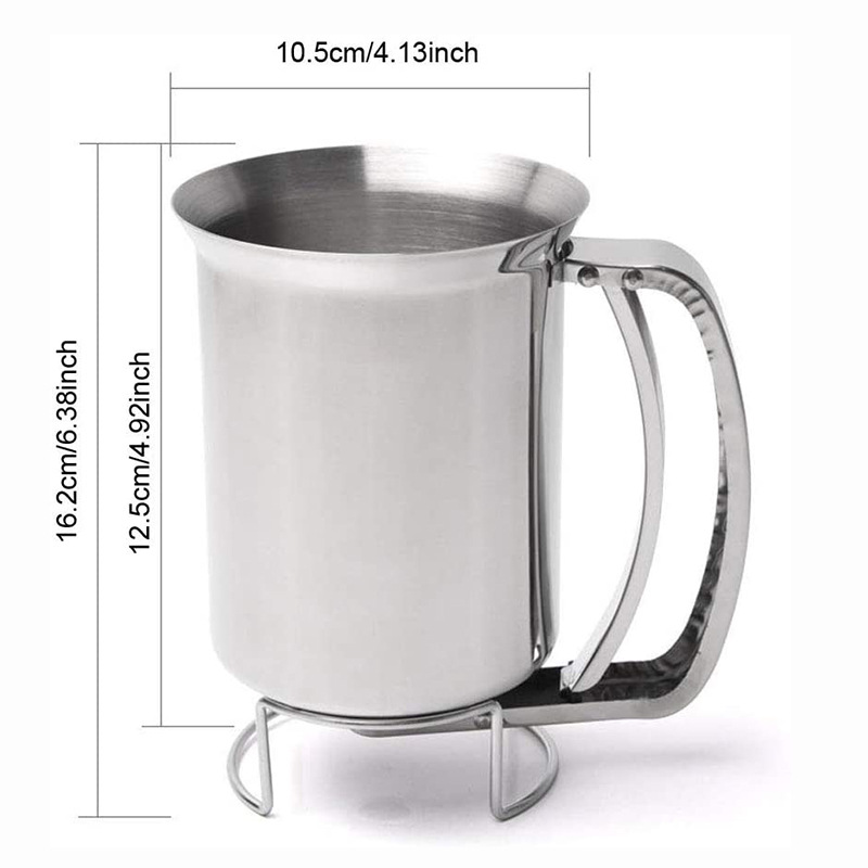 Dispensador de masa de acero con estante, embudo para masa, dispensador para hornear magdalenas, herramientas de cocina
