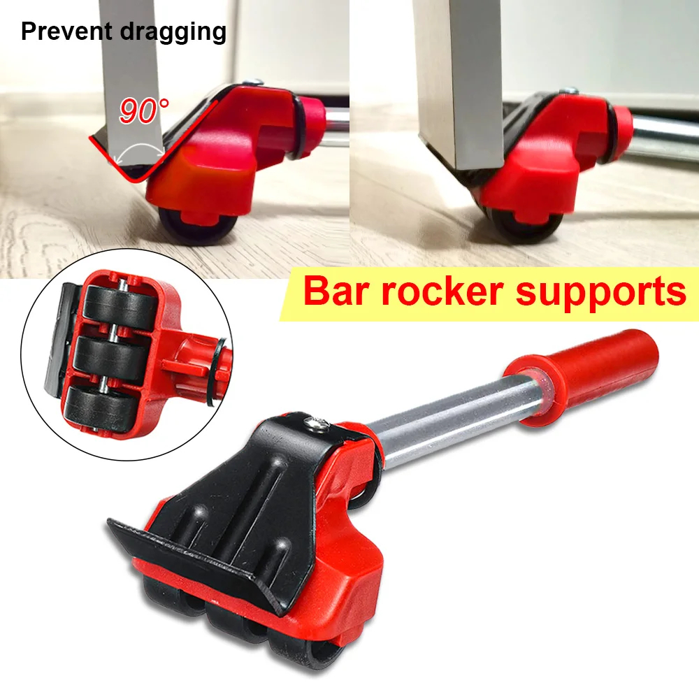 5 stks/set Zware Meubels Lifter Mover Roller met Wiel Bar Bewegend Apparaat Lifting Helper Meubilair Bewegend Transport Tool