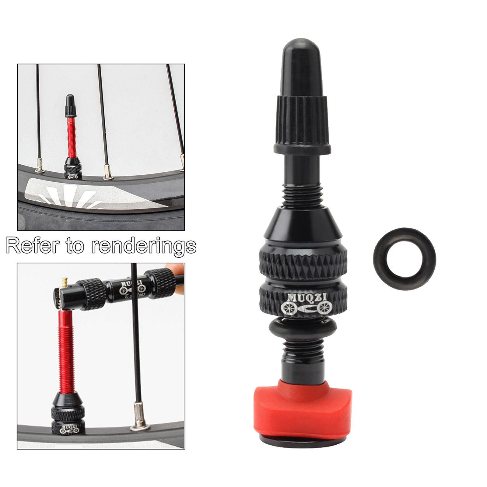 Bicycle 40/60mm Presta Valve for Road MTB Bicycle Tubeless Tires Brass Core Alloy Stem: Black 40mm