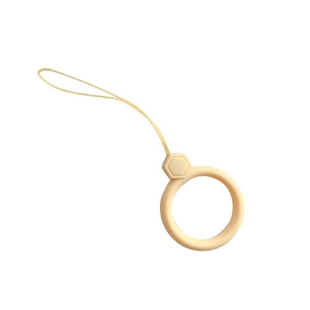 Universal Mobile Phone Lanyard Strap Anti-lost Silicone Ring Lanyard Strap Holder for Mobile Phone Straps Finger Ring Lanyard: Yellow