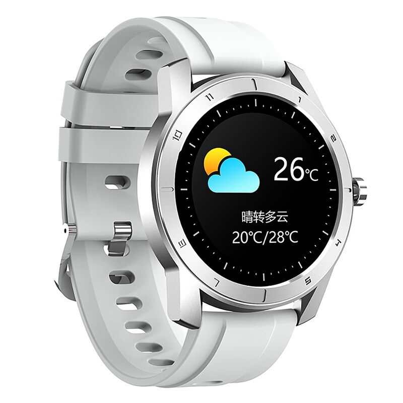 S8T Vrouwen Slimme Horloge IP67 Waterdichte Sport Hartslag Bloeddrukmeter Bluetooth Muziek Smartwatch Polsband: White