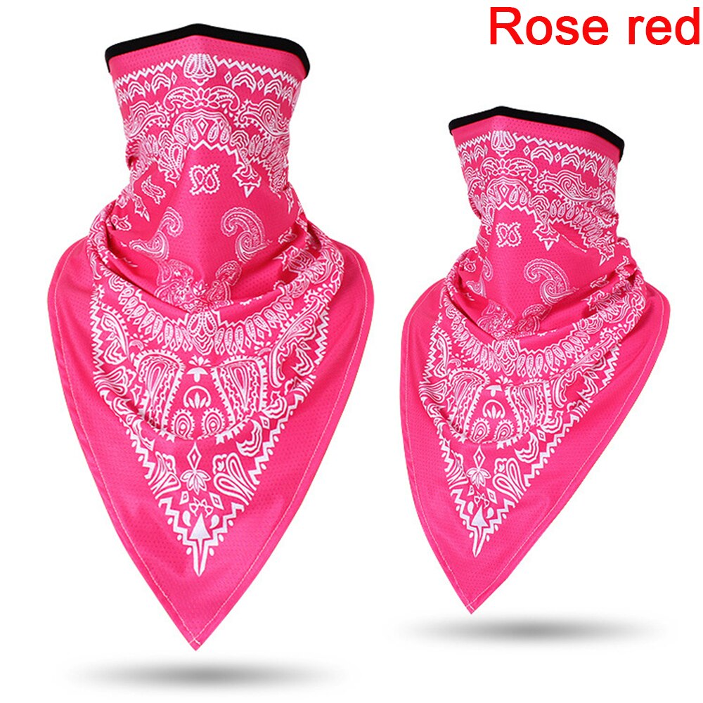 Retro Motorcycle Headwear Bike Ski Sports Scarf Wrap Balaclava Windproof Dust Outdoor Bandana Cycling Breathable Neck Cover: Rose red (Printing)