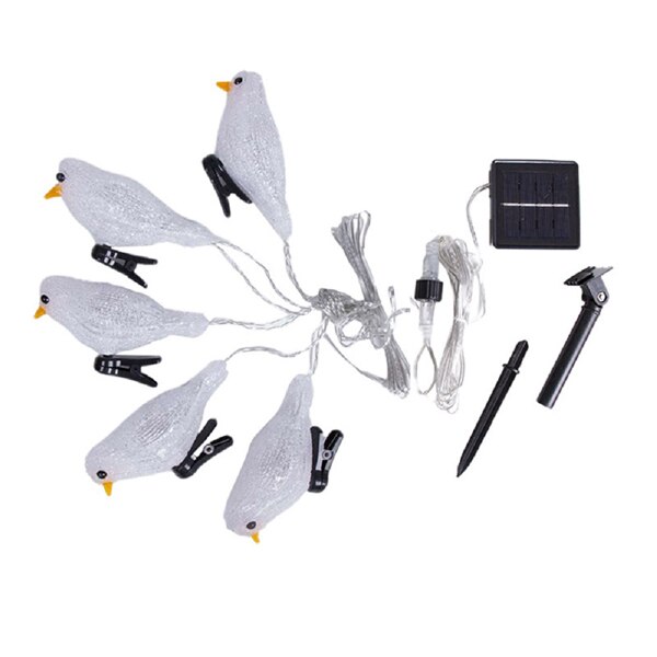 Bird Led String Light Robin Acrylic Mockingbird Solar USB Battery Powered 5 LED Garland Lights Fairy String with Clip Decoration: Solar White