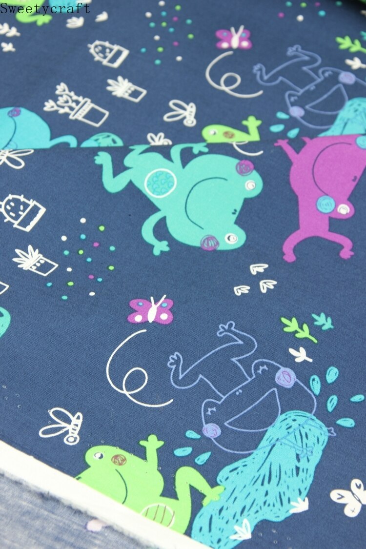 140x50cm dessin animé grenouille imprime coton tissu bricolage tissu Patchwork Telas couture bébé robe jouet literie couette Tecido le tissu Tilda