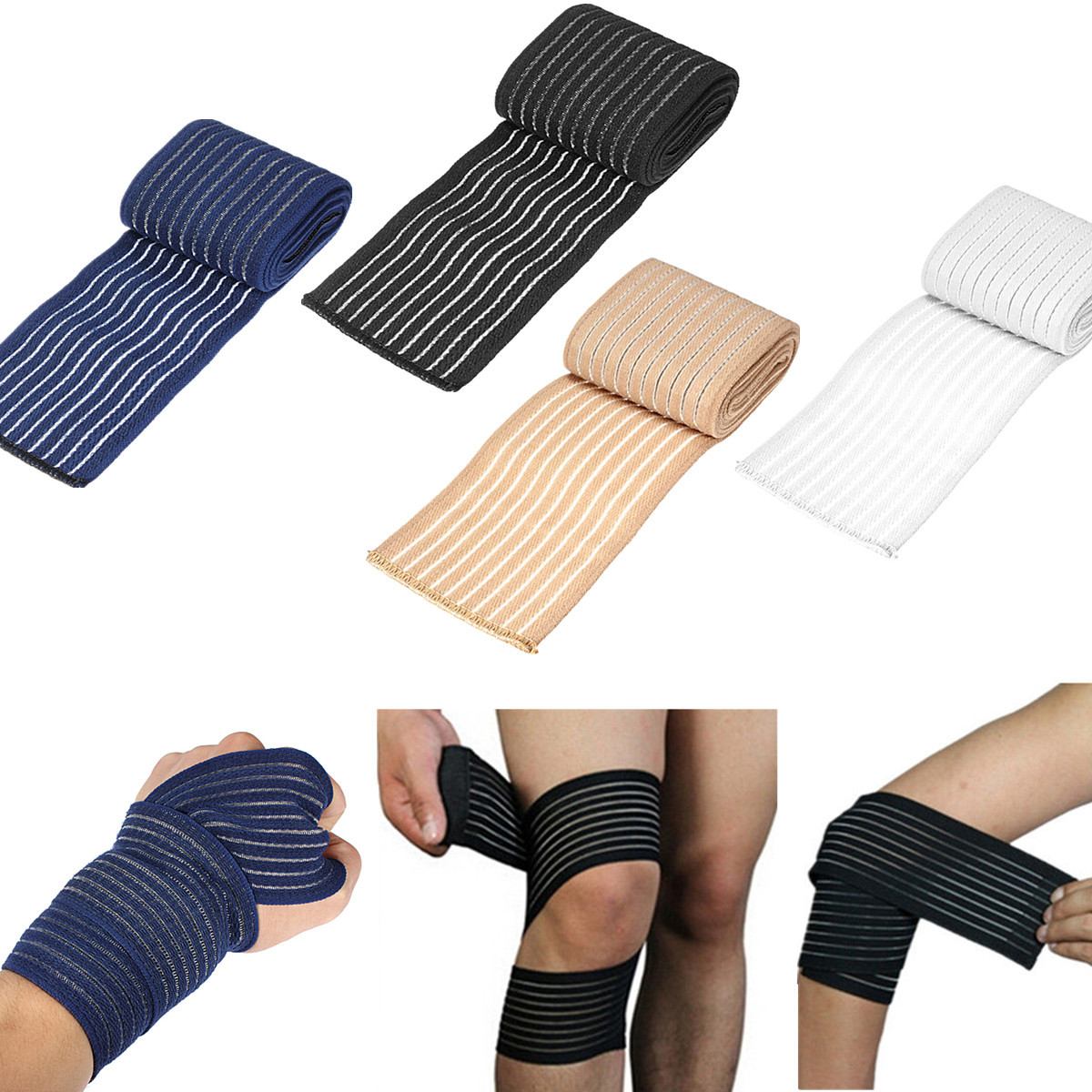 Fitness Elastische Bandage Tape Sport Ondersteuning Bandjes Protector Bands Enkel Been Knie Elleboog Pols Guards Bretels