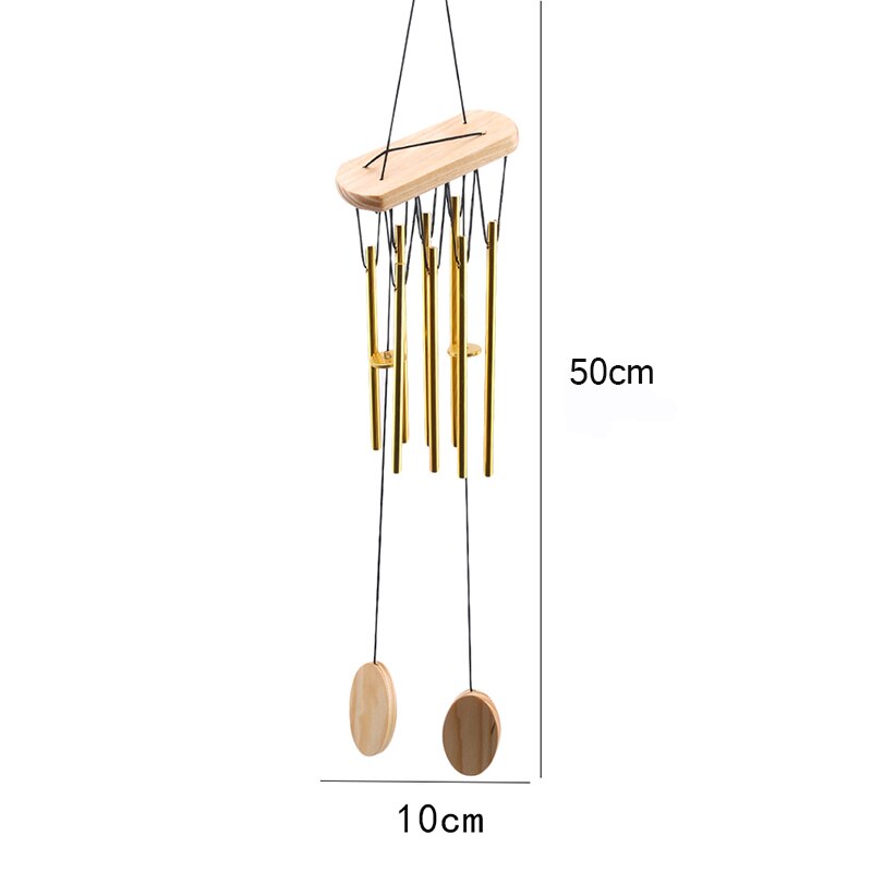 Metal Tubes Solid Wood Anti Rust Sound Antique Wind Chimes Bells Indoor Outdoor Yard Hanging