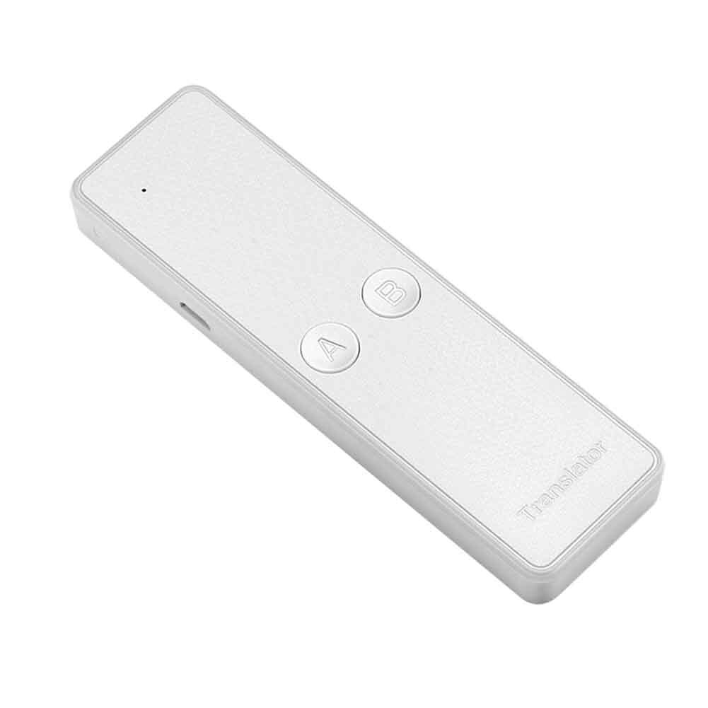 Draagbare Tolk Oplaadbare Smart Bluetooth Leren Twee Manier Voice Instant Taal Vertaler Real Time Elektronische: WHITE