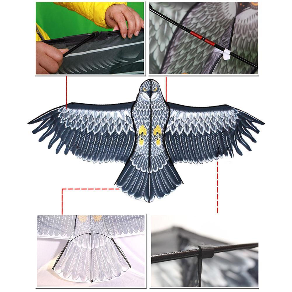 Repelente de aves voladoras, emulador de halcón volador, cometa antiaves para jardín, espantapájaros, patio, espantapájaros