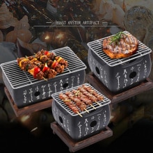 Barbecue de Style japonais, Grill de Table Portable, cuisinière à charbon de bois, avec support à fil et plateau de Base