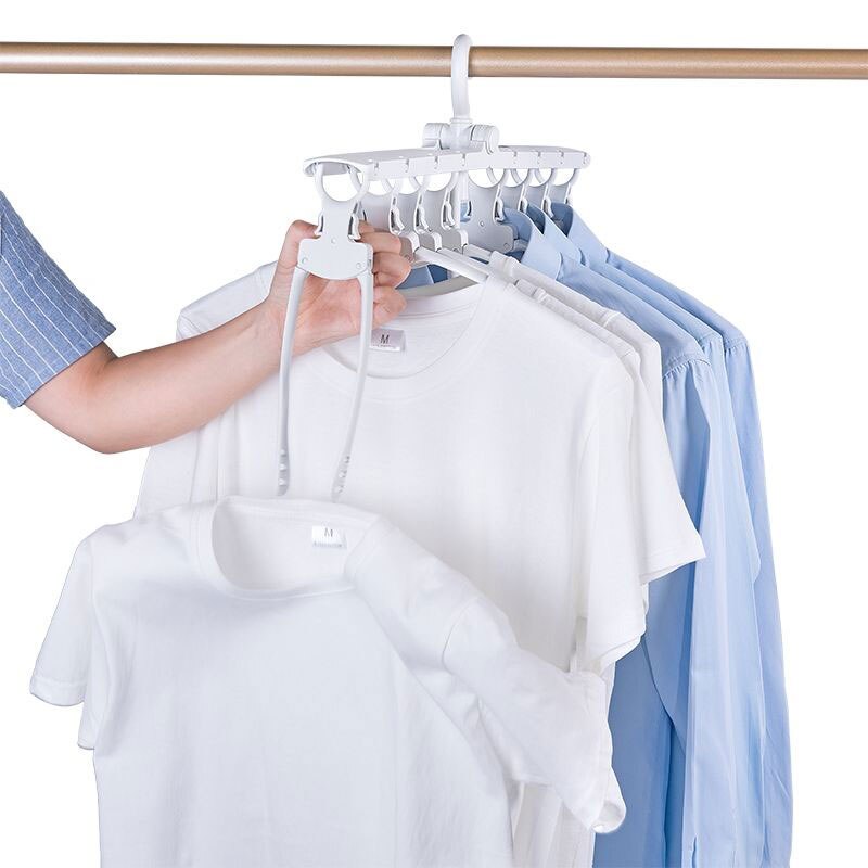 Multi-Function PP Environmental Protection Hanger Storage Folding Hangers Balcony Hangers Douyin Clothes Support Storage Tool