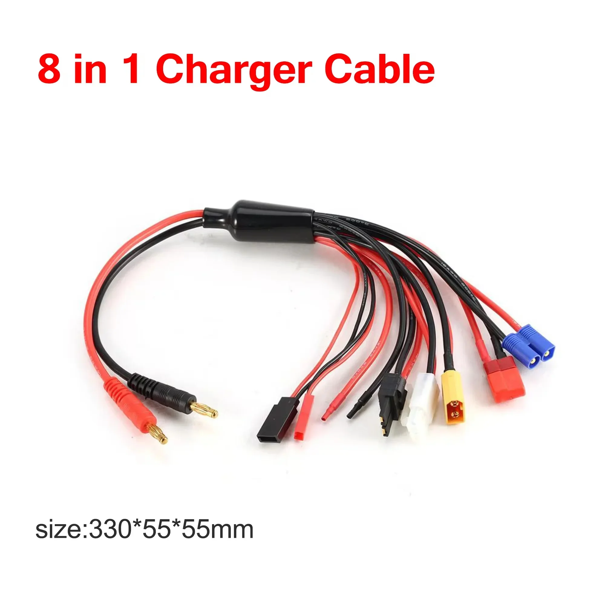 8 in 1 Battery Charger Converter Cable Multi Lipo Adapter Line Futaba 4mm Banana XT60 Plug for RC Car IMAX B6 B6AC Charger Cable: WHITE