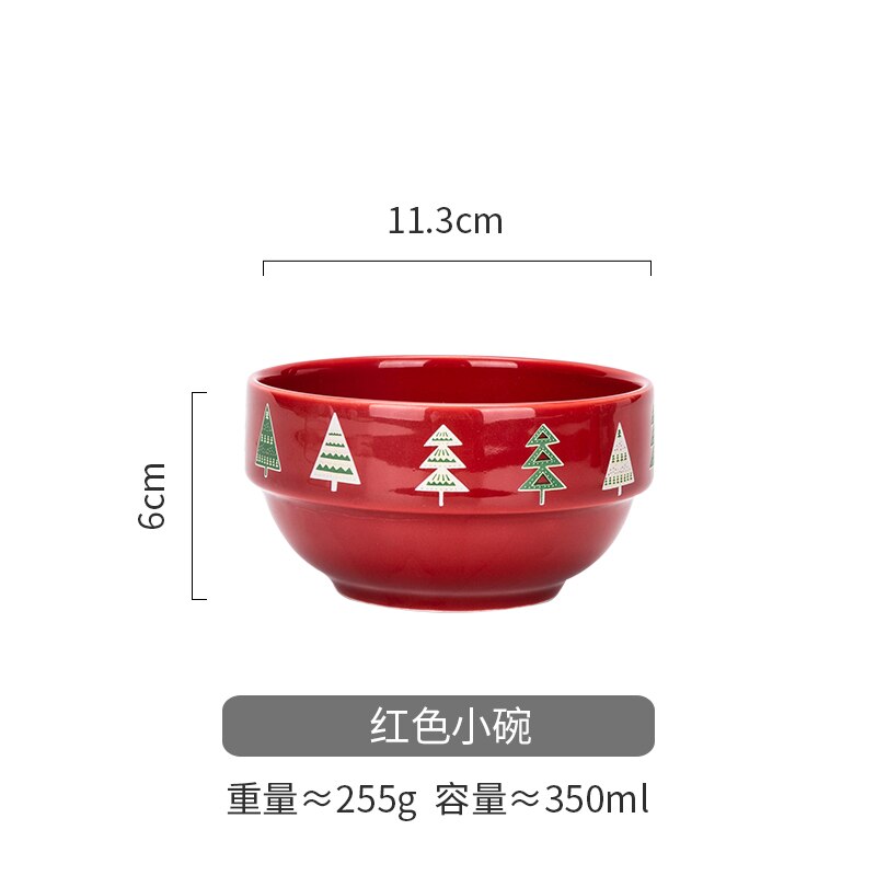 Plato plano con personalidad, tazón de sopa para el hogar, de Navidad para parejas, vajilla, tazón de arroz, plato de comida occidental WF1206154: bowl 02