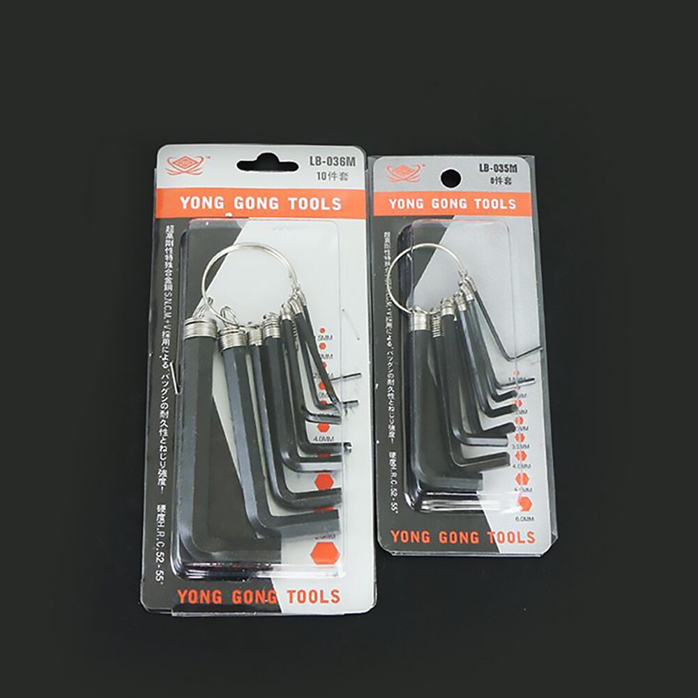 1.5mm-10mm Hex Key Allen Wrench Set 10pcs Key Chain Combination Hex Key Allen Spanner Repair Hand Tool