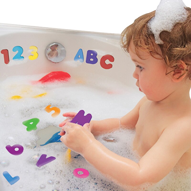 Bathtub Bathroom Education Learning Toys Foam Letters Alphanumeric Total Bubble Stickers Children's Puzzle DIY Toy Set 36Pcs