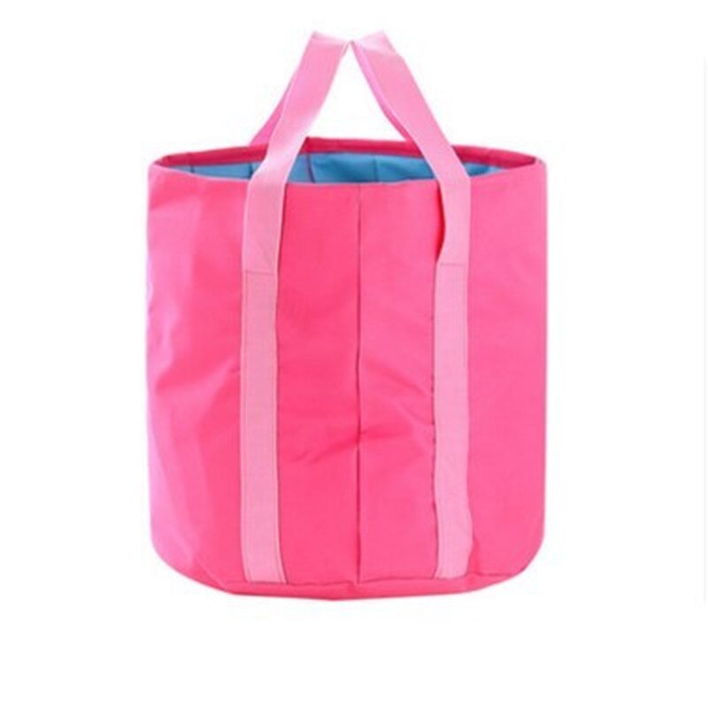 Portable Surfing Bag Outdoor Travel Folding Bucket Camping Washbasin Basin Bucket Bowl Washing Bag Water Bucket Bag 25L: Rose Rad