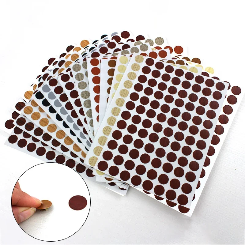 96 stuks 15 mm houten meubilair zelfklevende schroefdop cover gat stickers hout ambachtelijke bureau kast lade kunst sticker ornament