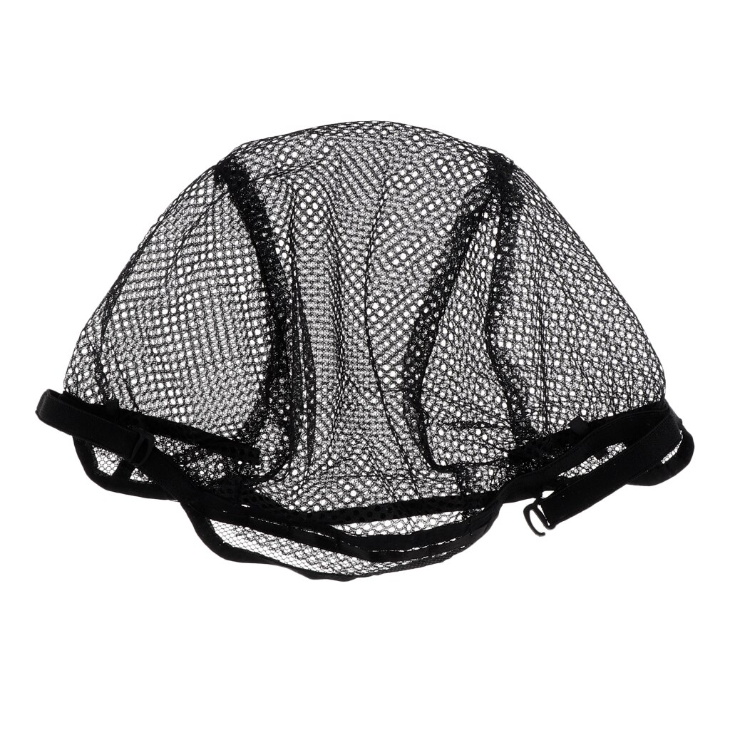 Durable Braiding Nylon Net Wig Cap For Wig Making W/ Adjustable Strap Black