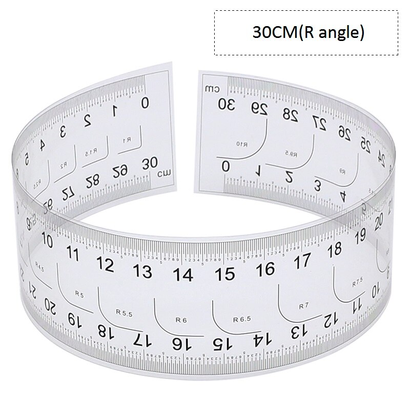 Règle de Film, règle souple transparente de 10/30/60/100/150cm, échelle de redressement (Angle R) de 30CM, carte d&#39;étalonnage de mesure de 0.1mm/0.5mm