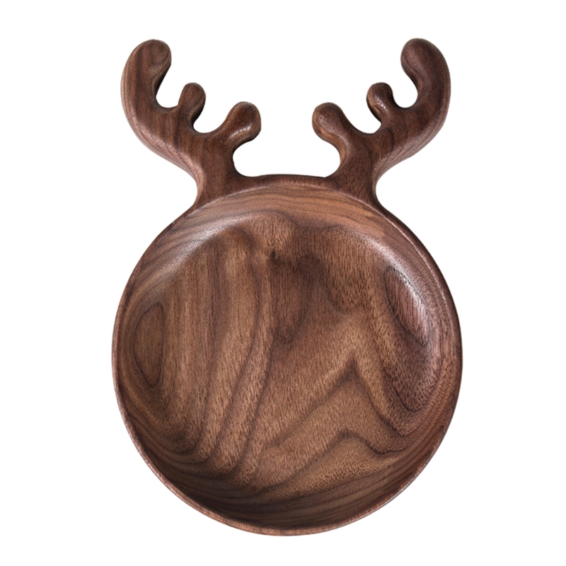 Walnut Wood Serving Tray 2 Shapes Choose Dessert Tray Dinner Bread Plates Snacks Food Display Dish Tea Trays for Kitchen: Fawn