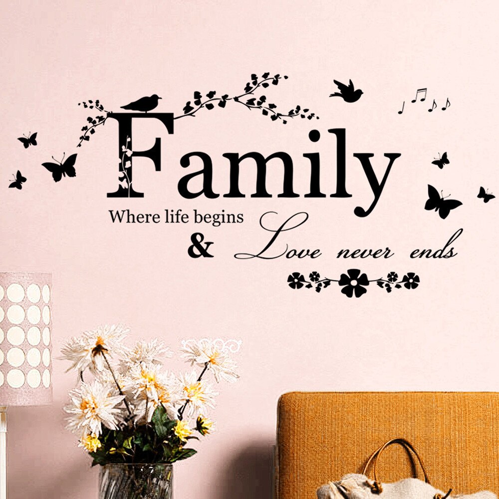 wall sticker wallpapers stickers on the wall Family Letter Quote Removable PVC Vinyl Decal Art Mural Home Decor Wall Stickers