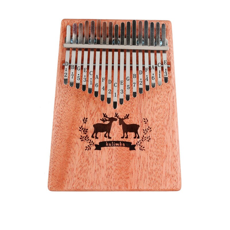 kalimba 17 teclas piano de pulgar kalimba música madera caoba cuerpo instrumento Musical con libro de aprendizaje Tune Hammer para principiante: A Kalimba
