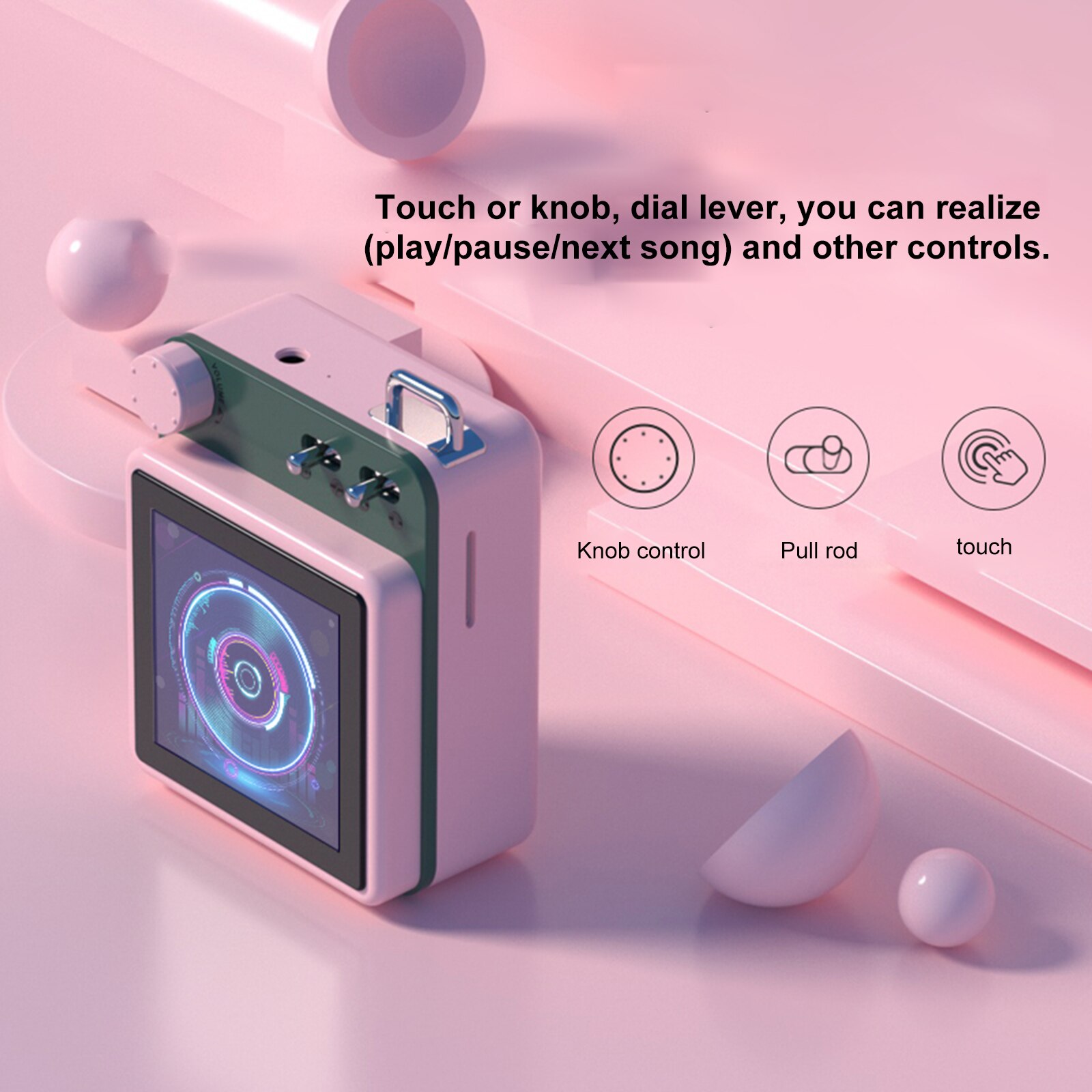 mahdi/M188 BT MP3 Portable Music Video Player Mini 1.54-inch Screen with Speaker FM Radio Recording Stereo MP4 3.5mm Audio