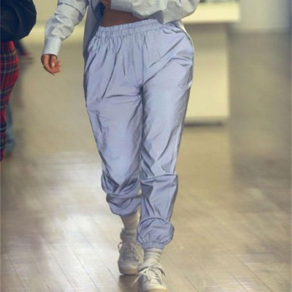 Hardloopbroeken, lange lichtgevende broeken, joggingbroeken, elastische nachtreflecterende broeken, casual, hoge taille, feestsporten, klimmen