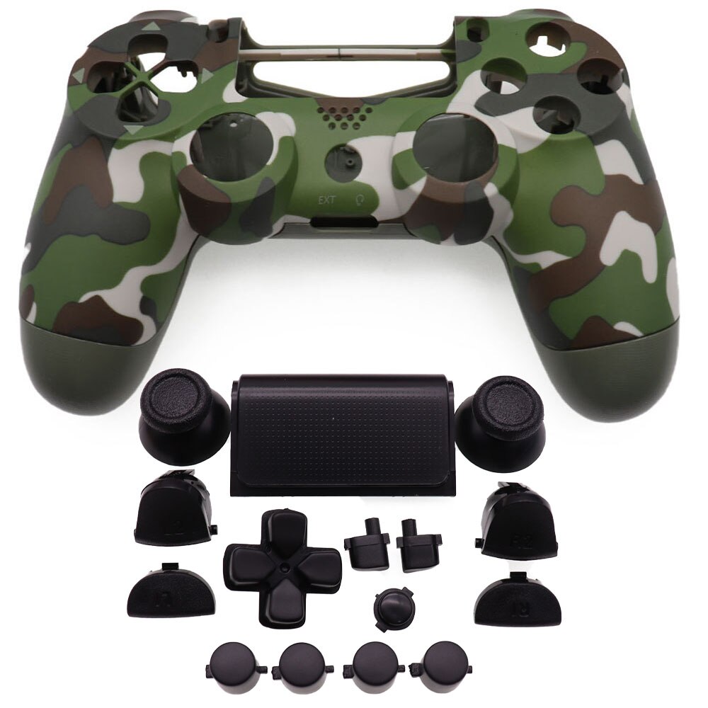 TingDong Full Plastic Hard Shell + Buttons Mod Kit For JDS JDM-050 055 For PS4 5.0 Controller Housing Cover Case: Dark Blue