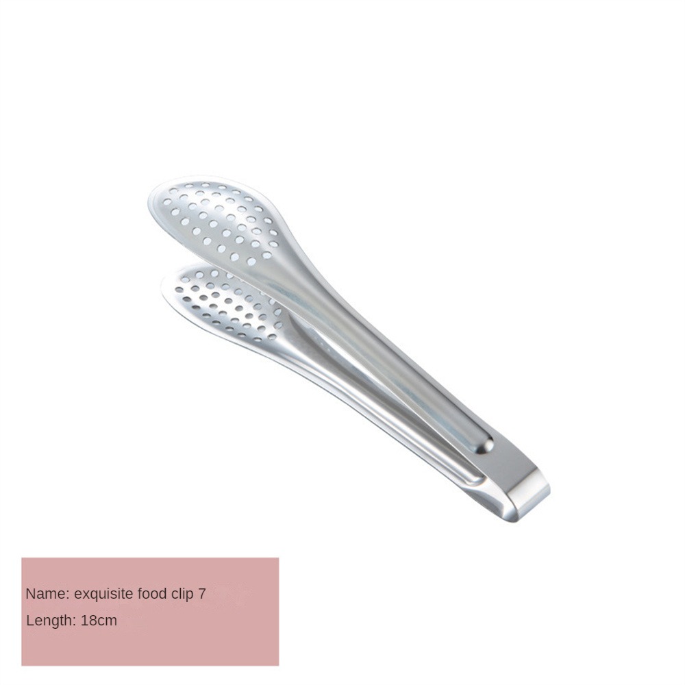 1pc Kitchen Utensils BBQ Food Clip Kitchen Chief Tongs Stainless Steel Portable for Picnic Barbecue Cooking Articles: light green