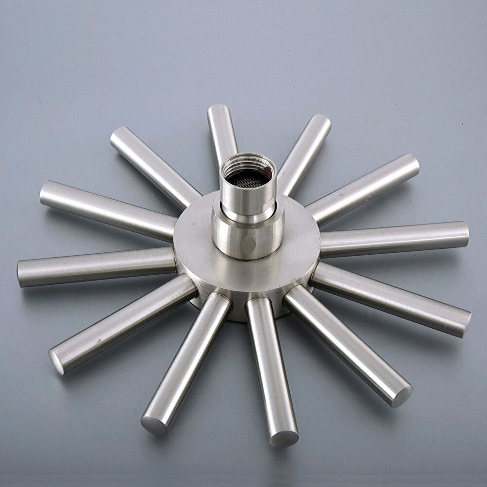 Okrągła głowica prysznicowa opady deszczu głowica prysznicowa natrysk z deszczownicą słuchawka prysznicowa matowy nikiel akcesoria łazienkowe: prysznic głowa D